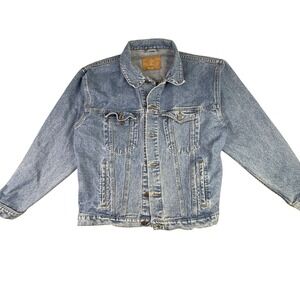 vintage‎ Arizona Jean Co. men's denim trucker jacket Mens Classic Blue size L